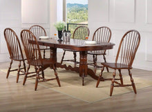 Load image into Gallery viewer, Sunset Trading Andrews 7 Piece 96&quot; Oval Double Pedestal Extendable Dining Set | Butterfly Leaf Table | Chestnut Brown | Seats 10