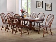 Load image into Gallery viewer, Sunset Trading Andrews 96&quot; Oval Double Pedestal Butterfly Extendable Dining Table | Chestnut Brown | Seats 10