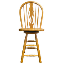 Load image into Gallery viewer, Sunset Trading Oak Selections 24&quot; Keyhole Windsor Barstool | Counter Height Stool | Light Oak 