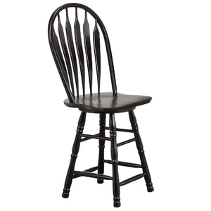 Sunset Trading Black Cherry Selections 24" Swivel Barstool | Counter Height Stool | Antique Black