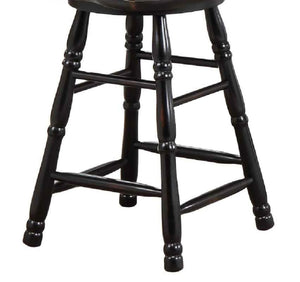 Sunset Trading Black Cherry Selections 24" Swivel Barstool | Counter Height Stool | Antique Black and Cherry 