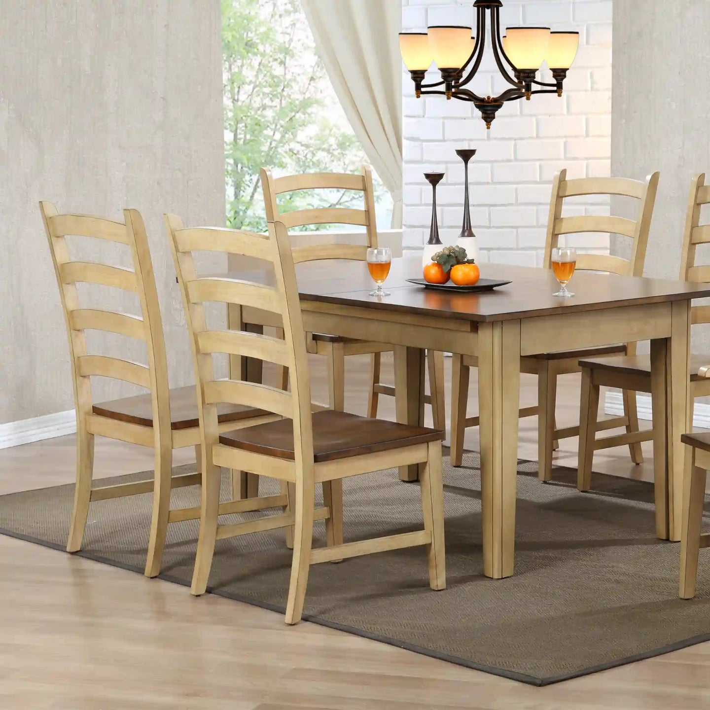 Sunset Trading Brook Ladder Back Dining Chair | Set of 2