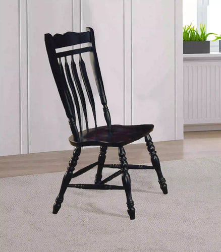 Sunset Trading Black Cherry Selections Aspen Dining Chair | Antique Black | Set of 2