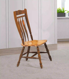 Sunset Trading Oak Selections Aspen Dining Chair | Nutmeg Brown and Light Oak | Set of 2