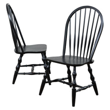 Load image into Gallery viewer, Sunset Trading Black Cherry Selections Windsor Spindleback Dining Chair | Antique Black | Set of 2