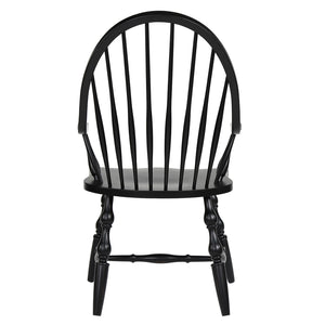 Sunset Trading Black Cherry Selections Windsor Spindleback Dining Chair with Arms | Antique Black