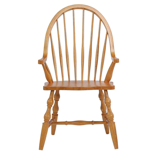 Sunset Trading Oak Selections Windsor Dining Chair with Arms | Light Oak Armchair