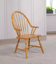 Load image into Gallery viewer, Sunset Trading Oak Selections Windsor Dining Chair with Arms | Light Oak Armchair