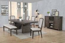 Load image into Gallery viewer, Sunset Trading Cali 7 Piece 96&quot; Rectangular Extendable Dining Table Set | Brown Solid Wood | 4 Chairs and Bench | Server | Seats 8
