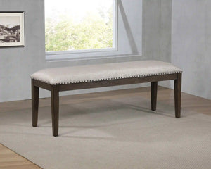 Sunset Trading Cali 50" Dining Bench | Brown Solid Wood | Nailheads