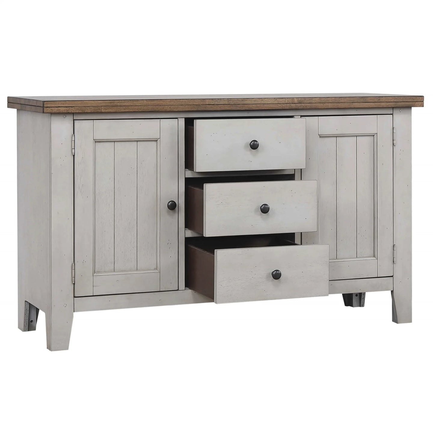 Sunset Trading Country Grove Buffet | Distressed Gray and Brown Wood