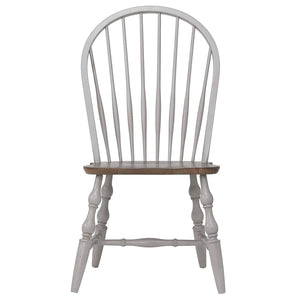 Sunset Trading Country Grove Windsor Dining Chair | Distressed Gray and Brown Wood | Set of 2