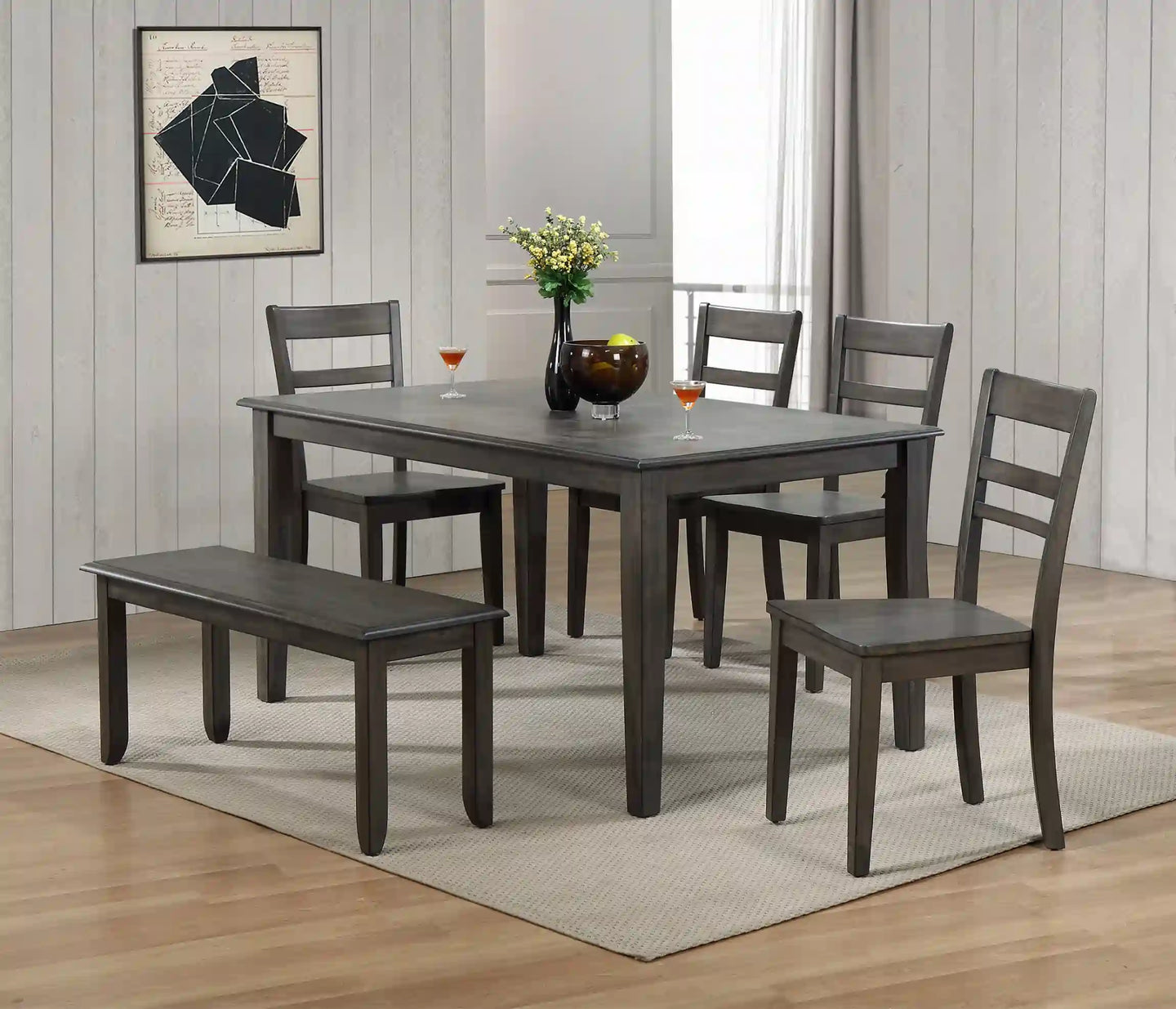 Sunset Trading Shades of Gray Slat Back Dining Chair