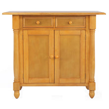 Load image into Gallery viewer, Sunset Trading Light Oak Extendable Kitchen Island with Drop Leaf Top | Drawers and Cabinet