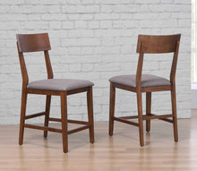 Load image into Gallery viewer, Sunset Trading Mid Century Bar Stool | Counter Height | Padded Performance Fabric Seat  | Set of 2