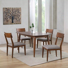 Load image into Gallery viewer, Sunset Trading Mid Century 5 Piece 60&quot; Rectangular Dining Table Set | Padded Performance Fabric Seats | Seats 4, 6