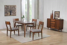 Load image into Gallery viewer, Sunset Trading Mid Century 6 Piece 60&quot; Rectangular Dining Table Set | Padded Performance Fabric Seats | Server | Seats 6
