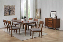 Load image into Gallery viewer, Sunset Trading Mid Century 8 Piece 78&quot; Rectangular Dining Table Set | Padded Performance Fabric Seats | Server | Seats 6