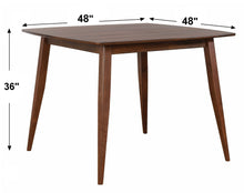 Load image into Gallery viewer, Sunset Trading Mid Century 48&quot; Square Counter Height Pub Dining Table | Danish Brown Wood | Seats 4,6  