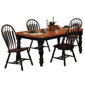 Sunset Trading Black Cherry Selections 5 Piece 72" Rectangular Extendable Dining Set with 4 Comfort Back Chairs | Seats 8