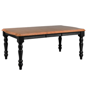 Sunset Trading Black Cherry Selections 72" Rectangular Extendable Dining Table | Antique Black and Cherry | Seats 8
