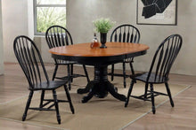 Load image into Gallery viewer, Sunset Trading Black Cherry Selections 5 Piece 66&quot; Oval Extendable Pedestal Dining Set | Butterfly Leaf Table | 4 Comfort Back Chairs | Seats 6