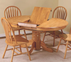 Sunset Trading Oak Selections 66" Oval Pedestal Extendable Butterfly Leaf Dining Table | Light Oak | Seats 6