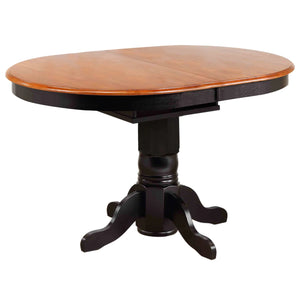 Sunset Trading Black Cherry Selections 66" Oval Pedestal Extendable Butterfly Leaf Pub Table | Antique Black and Cherry| Counter Height Dining | Seats 6