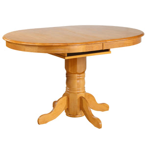 Sunset Trading Oak Selections 66" Oval Pedestal Extendable Butterfly Leaf Pub Table | Counter Height Dining | Light Oak | Seats 6