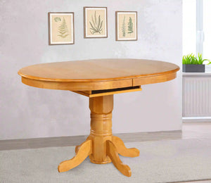Sunset Trading Oak Selections 66" Oval Pedestal Extendable Butterfly Leaf Pub Table | Counter Height Dining | Light Oak | Seats 6