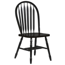Load image into Gallery viewer, Sunset Trading Black Cherry Selections 5 Piece 72&quot; Rectangular Drop Leaf Extendable Dining Set | Arrowback Windsor Chairs | Antique Black and Cherry | Seats 8