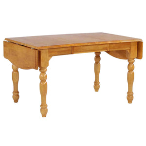 Sunset Trading Oak Selections 72" Rectangular Drop Leaf Extendable Dining Table | Light Oak | Seats 8