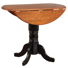 Load image into Gallery viewer, Sunset Trading Black Cherry Selections 42&quot; Round Extendable Drop Leaf Pub Table | Antique Black and Cherry | Counter Height Dining | Seats 6