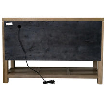 Load image into Gallery viewer, Sunset Trading Saunders Sideboard Buffet Server TV Home Entertainment Center | Storage Cabinet Drawers Open Shelf USB Power Strip | Brown Acacia Wood | Accent Console Table for Kitchen, Dining, Living Room, Entryway, Bedroom