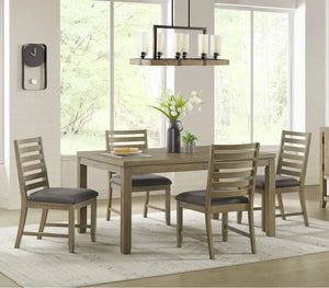 Sunset Trading Saunders 5PC Extendable Dining Table Set | 4 Slat Back Chairs | Brown Acacia Wood