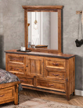 Load image into Gallery viewer, Sunset Trading Rustic City Dresser with Mirror| 6 Drawers| Storage Cabinet