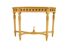 Load image into Gallery viewer, Neoclassical Demilune Console w/ Crackle Finish Table Top