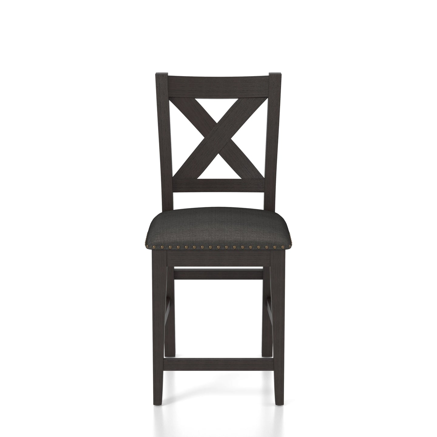 Furniture of America Larkridge X-Cross Back Counter Height Chairs (Set of 2) - IDF-3153GY-PC