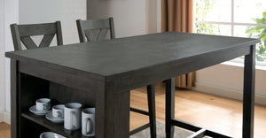 Furniture of America Larkridge 3-Shelf Counter Height Dining Table - IDF-3153GY-PT