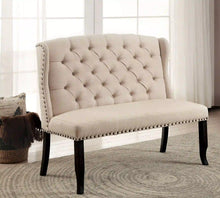 Load image into Gallery viewer, Furniture of America Colla Rustic Button Tufted Bench - IDF-3324BK-BN
