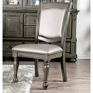 Furniture of America Noela Transitional Upholstered Side Chairs in Gray (Set of 2) - IDF-3350GY-SC