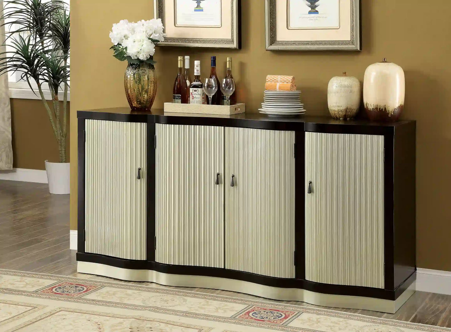 Furniture of America Denise Transitional Multi-Storage Server - IDF-3353SV