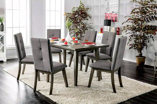 Furniture of America Halena Mid-Century Modern Rectangular Dining Table in Gray - IDF-3354GY-T