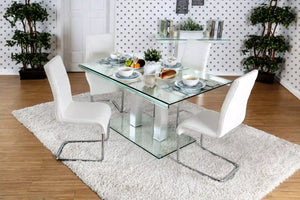 Furniture of America Cuerva Contemporary Glass Top Dining Table - IDF-3362T