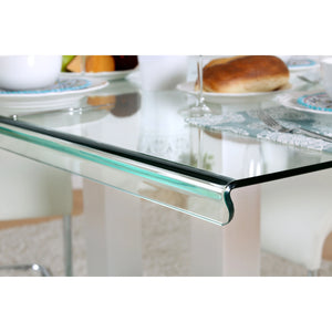 Furniture of America Cuerva Contemporary Glass Top Dining Table - IDF-3362T