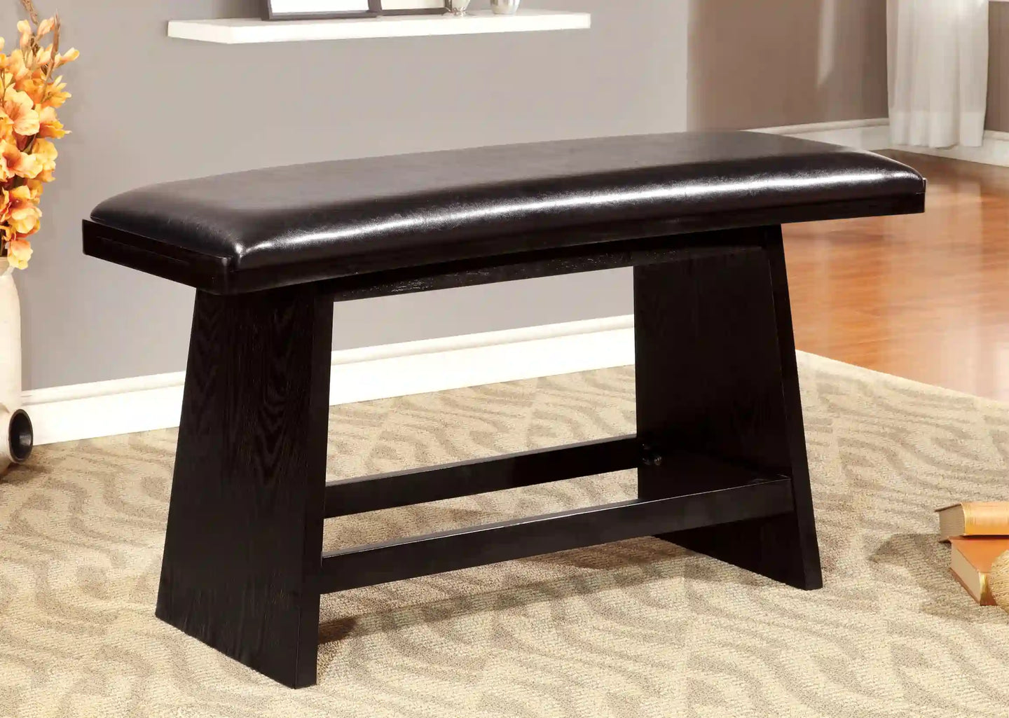 Furniture of America Callaway Contemporary Padded Counter Height Bench - IDF-3433PBN