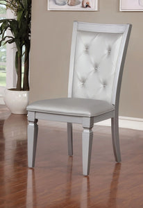 Furniture of America Morgen Contemporary Tufted Side Chairs in Silver (Set of 2) - IDF-3452SC