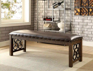 Furniture of America Paula Traditional Padded Bench - IDF-3465BN