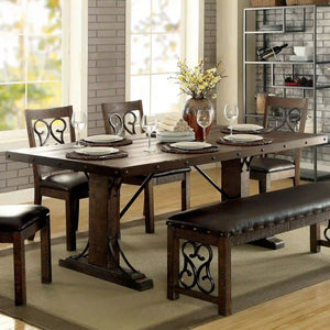 Furniture of America Paula Traditional Rectangular Dining Table - IDF-3465T