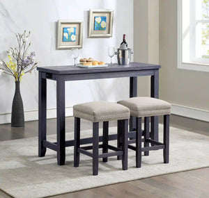 Furniture of America Sabana 3-Piece Counter Height Dining Set in Antique Blue - IDF-3474BL-PT-3PK